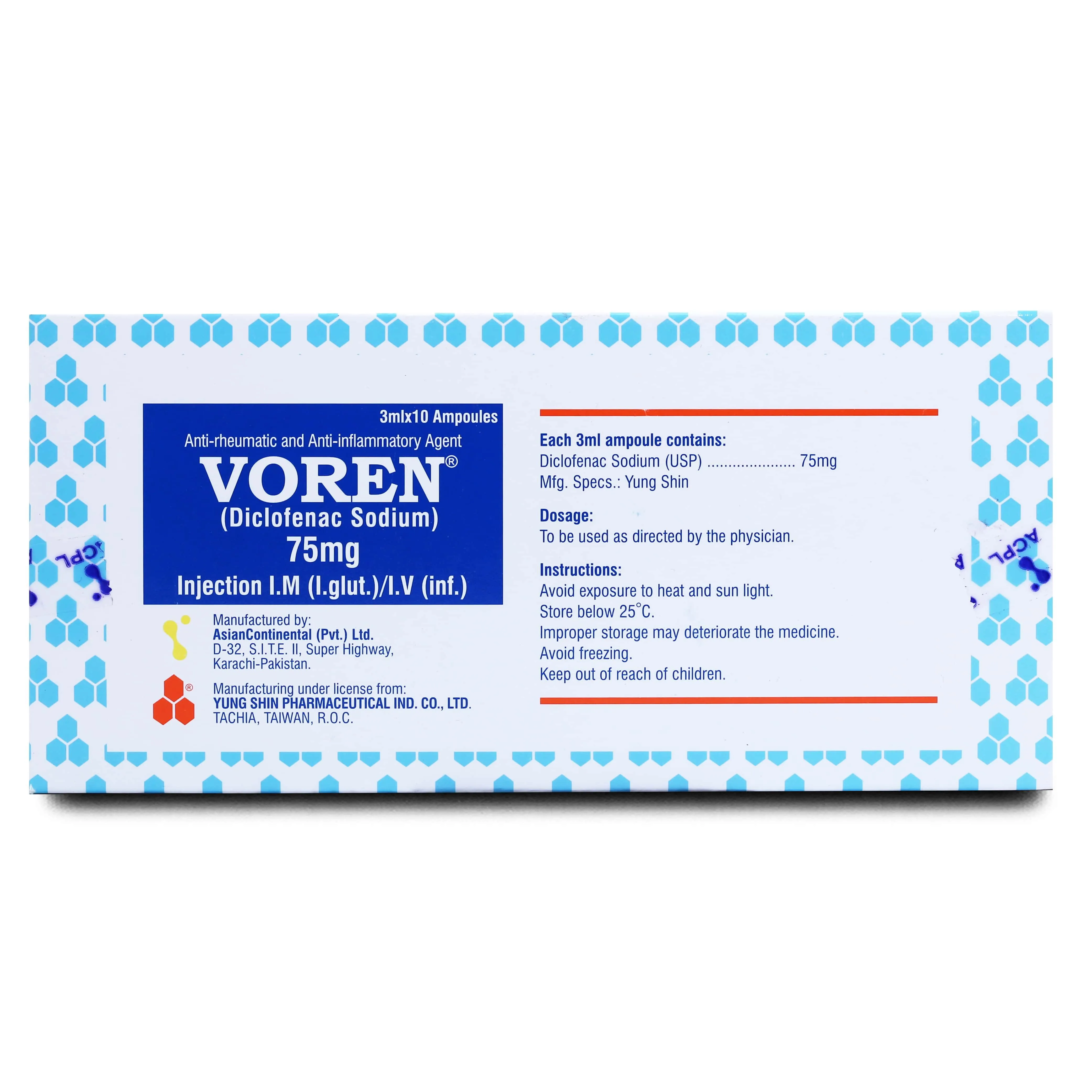 Voren (75Mg) 3Ml 10 Ampoule Injection