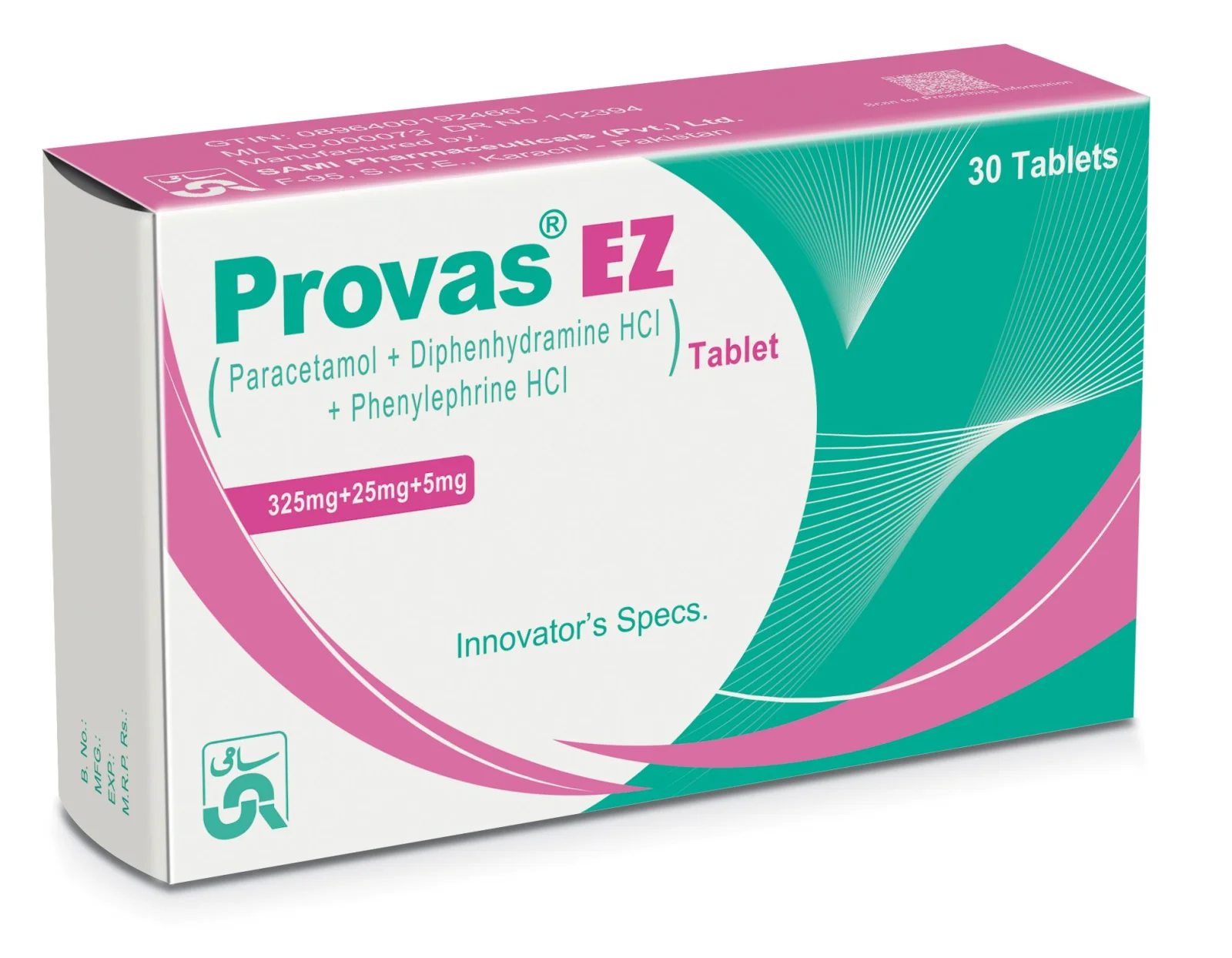 Provas Ez (325/25Mg/5Mg) 30 Tablets
