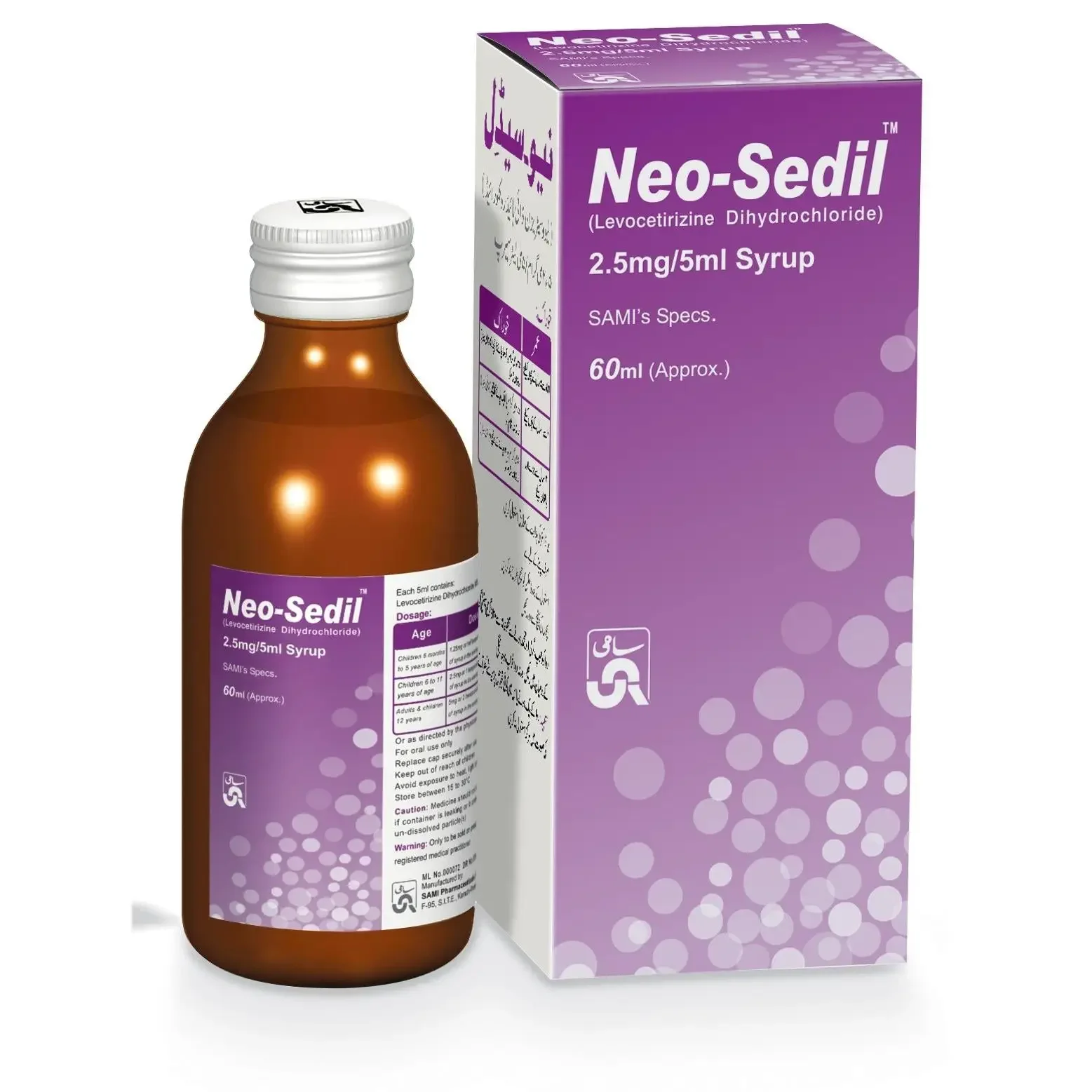 Neo-Sedil (2.5Mg/5Ml) 60Ml Syrup