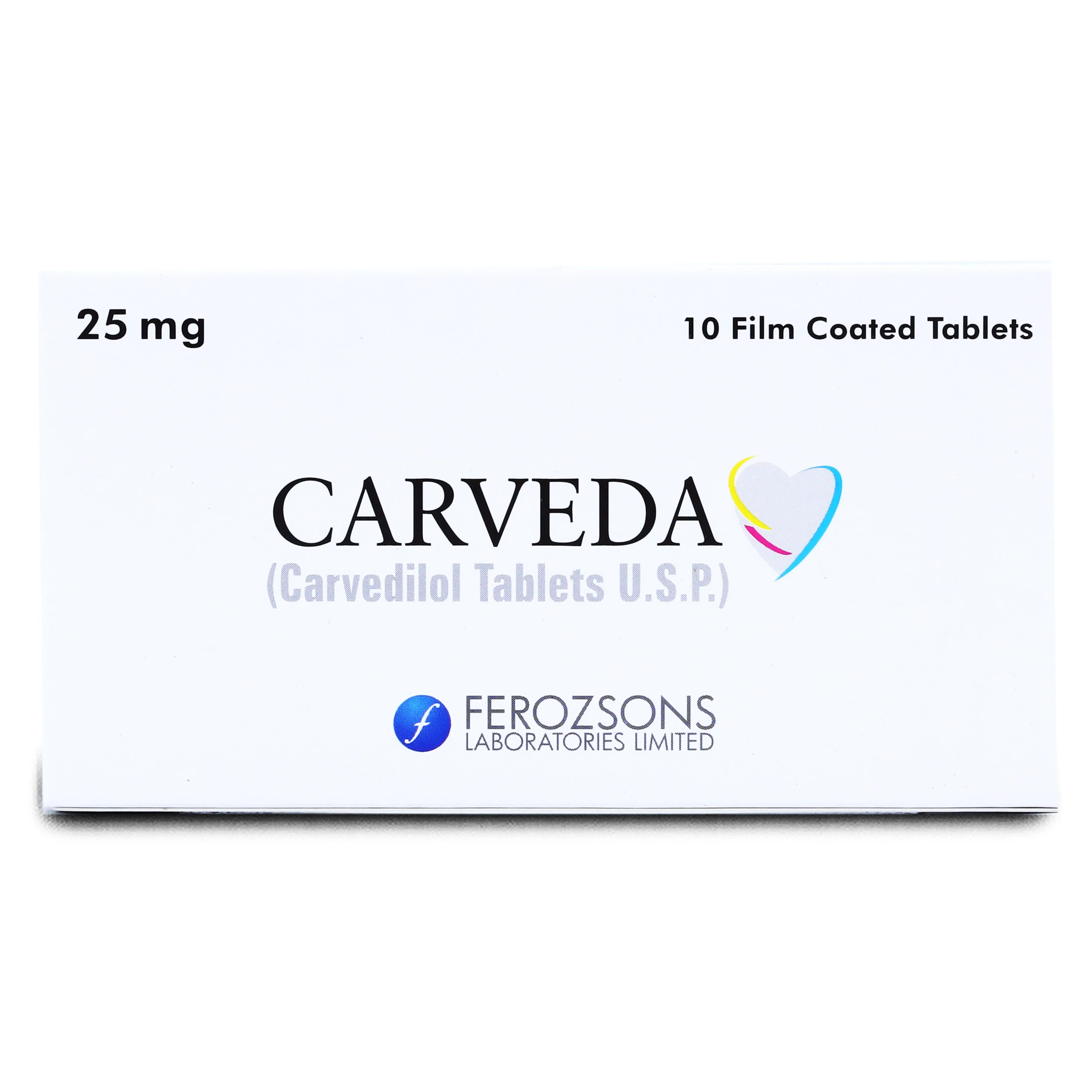 Carveda (25Mg) 10 Tablets